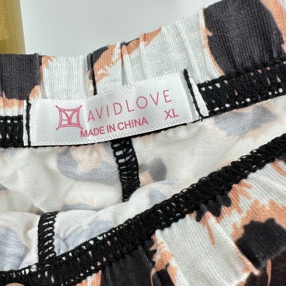 Avidlove Leopard Print Shorts XL Black Lace Romantic Loungwear‎ Festival